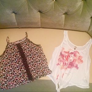 Lot of 2 Big Girl Tops/Justice & Check & Stripe